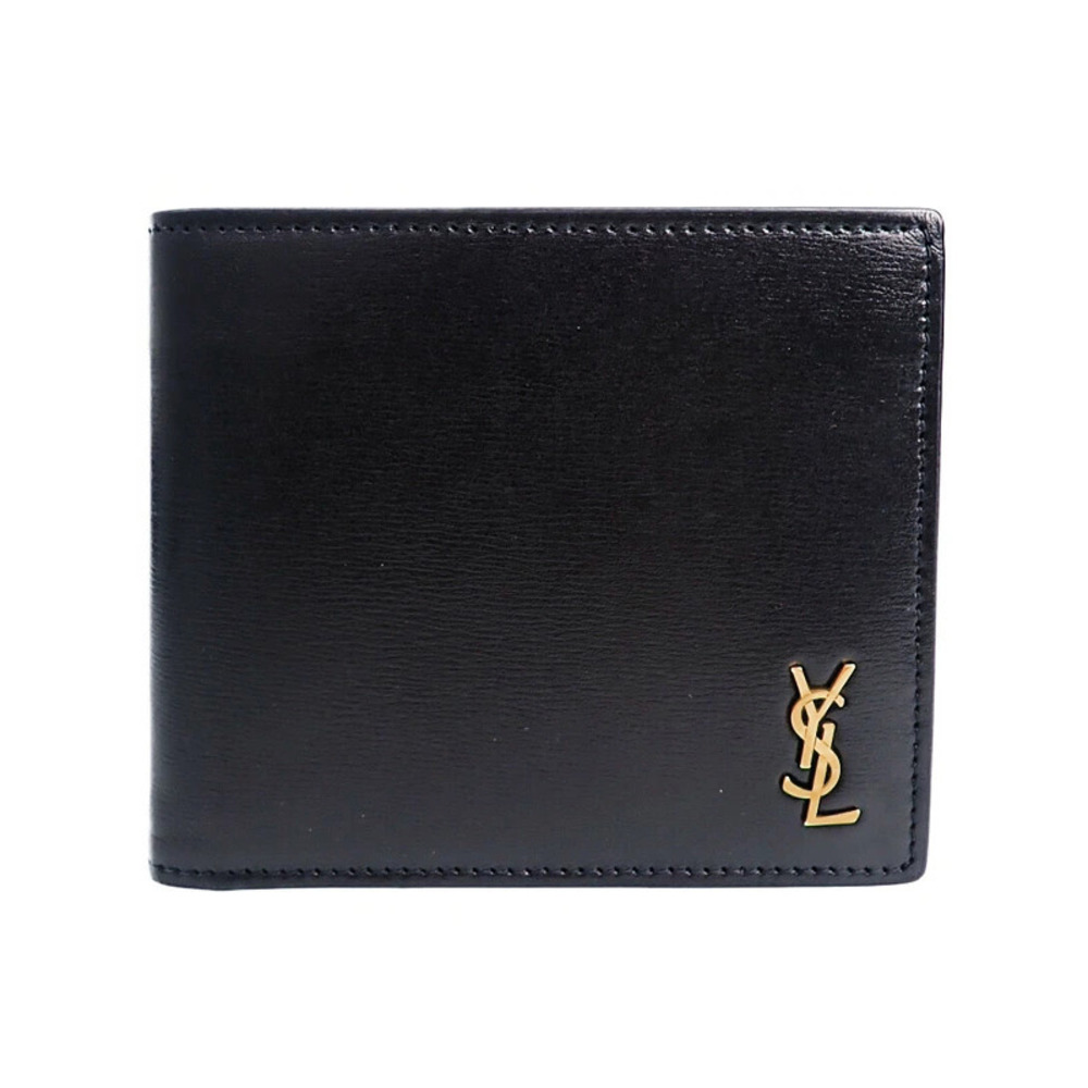 SAINT LAURENT Paris Monogram King Palm Wallet Bi fold Short Pass Case